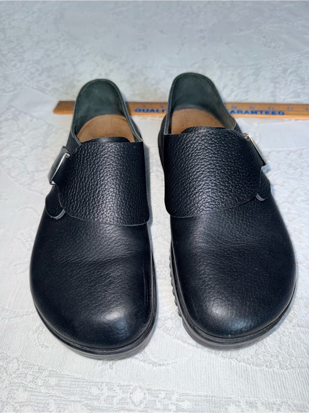 Betula by Birkenstock Black Leather Clog Mules Size 38 US L7 M5 Made in Germany - Picture 2 of 11